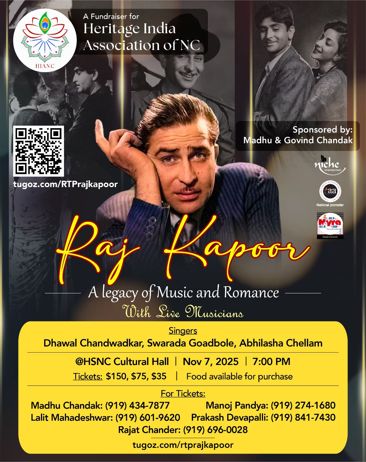 Raj Kapoor Fundraiser by Heritage India Association of NC
